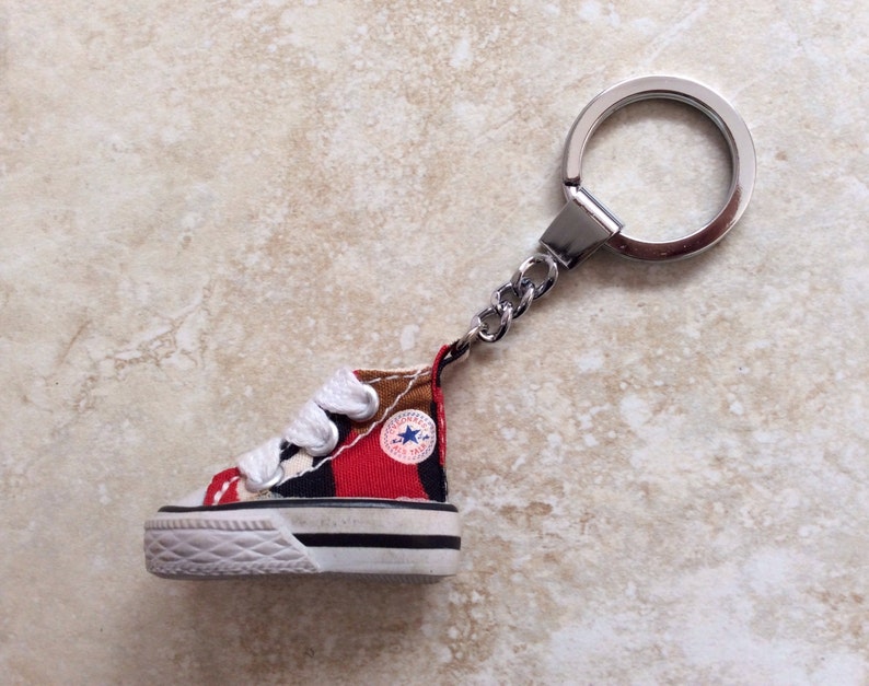 Mini Red Converse Camouflage Canvas Shoe Keychain Keyring Mini Red Converse Camouflage Canvas Shoe Keychain Keyring