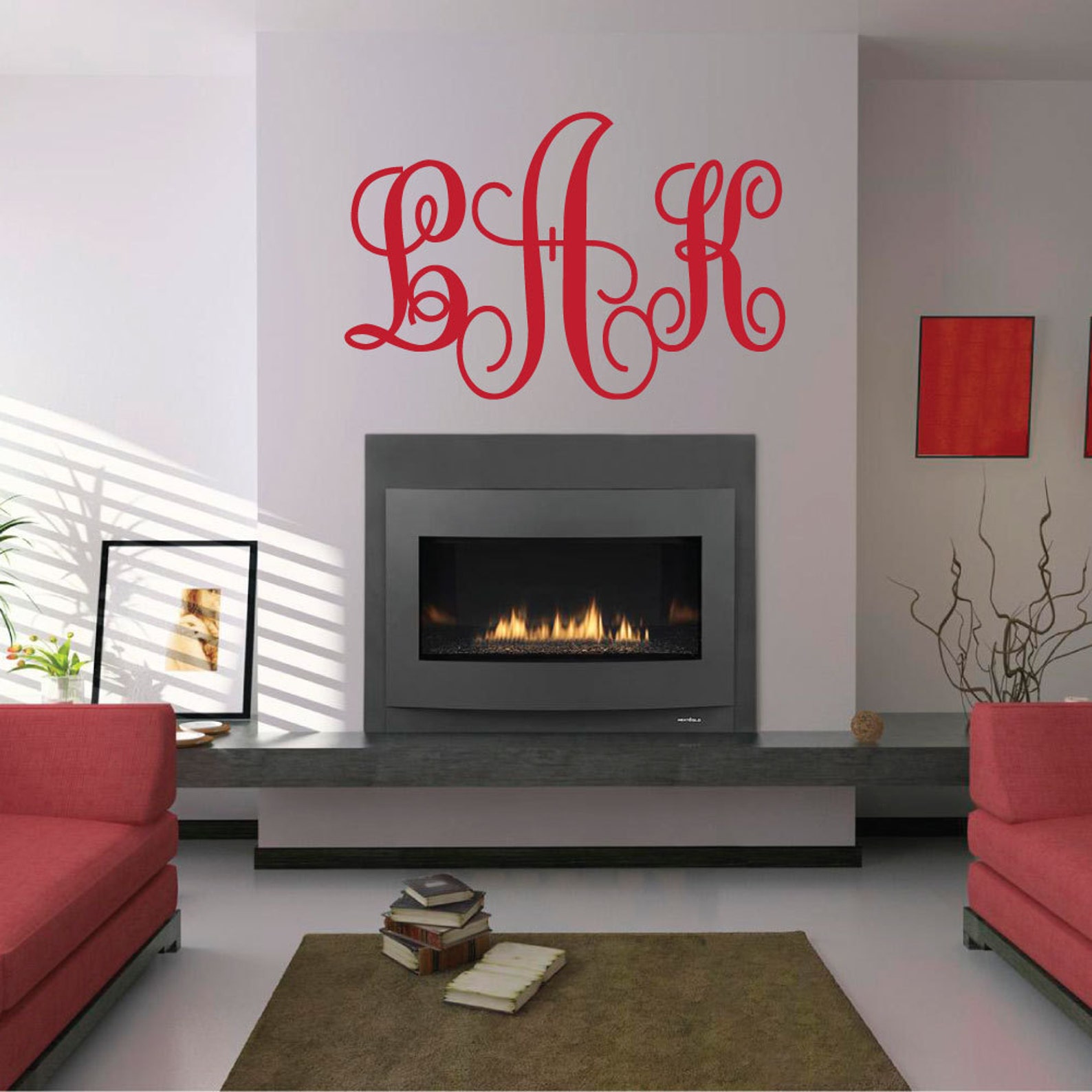 Elegant Monogram Wall Decal FREE SHIPPING - Etsy