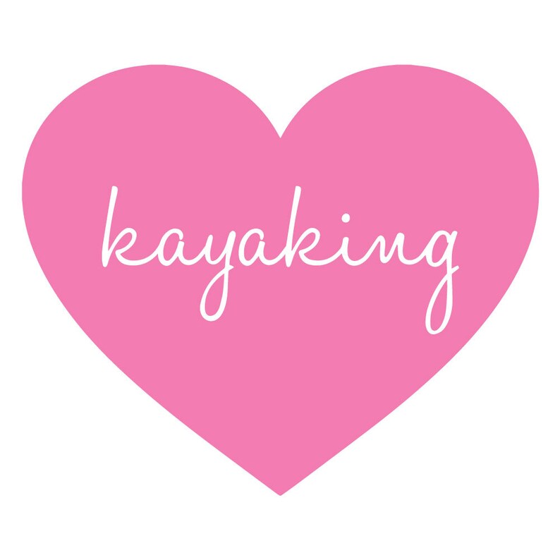 Download Kayaking Heart Vinyl Graphic FREE SHIPPING | Etsy