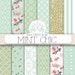 Mint digital paper: 'MINT CHIC' with mint background, roses, damask, quatrefoil, mint and gold for scrapbooking, cards, invitations