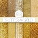 Gold digital paper: 'GLITTER AND GOLD' with gold glitter background, gold glitter texture, gold background, gold texture for invitations