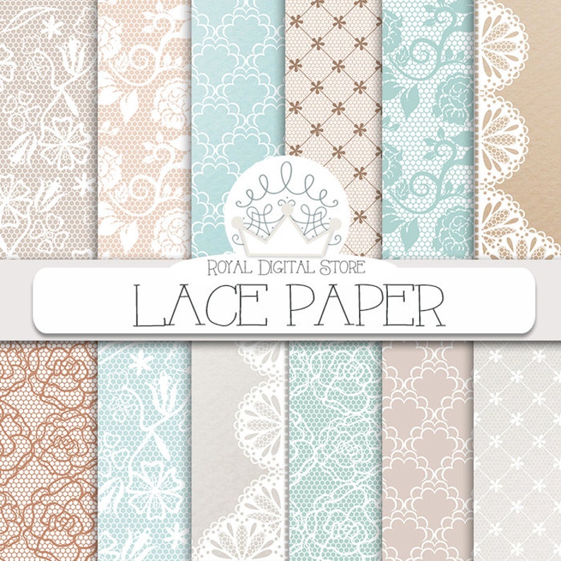 Lace Digital Paper lace Paper With Lace Etsy