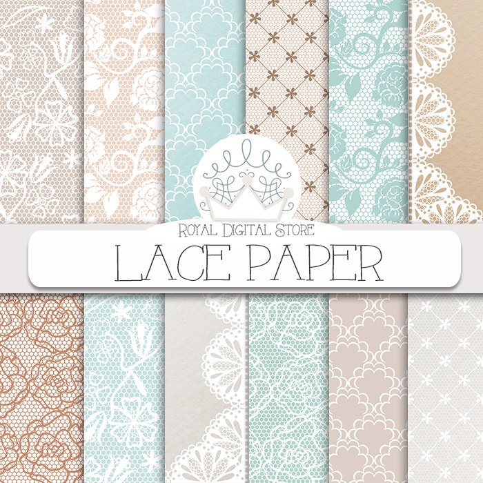 Lace Digital Paper lace Paper With Lace Etsy