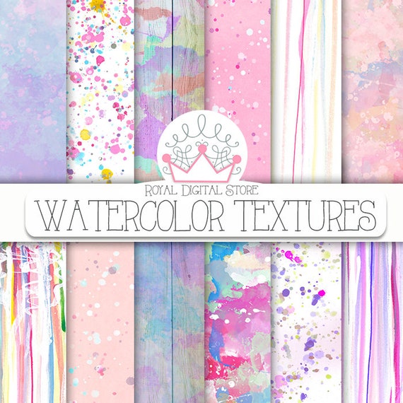 Watercolor Digital Paper Watercolor Textures With Etsy