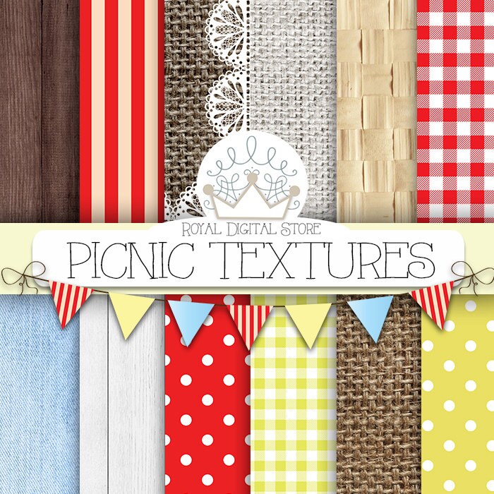 Picnic Digital Paper: picnic Textures Digital - Etsy