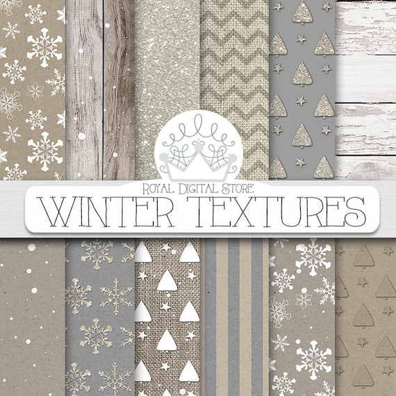 Winter Digital Paper, Winter Scrapbook Paper, Winter Paper Pack