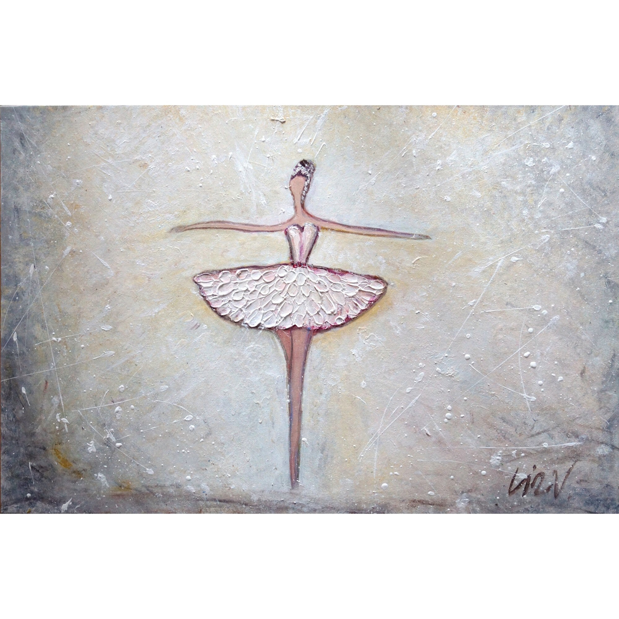 Ballerina White Dress Ballet Dancer Original Painting Large - Etsy