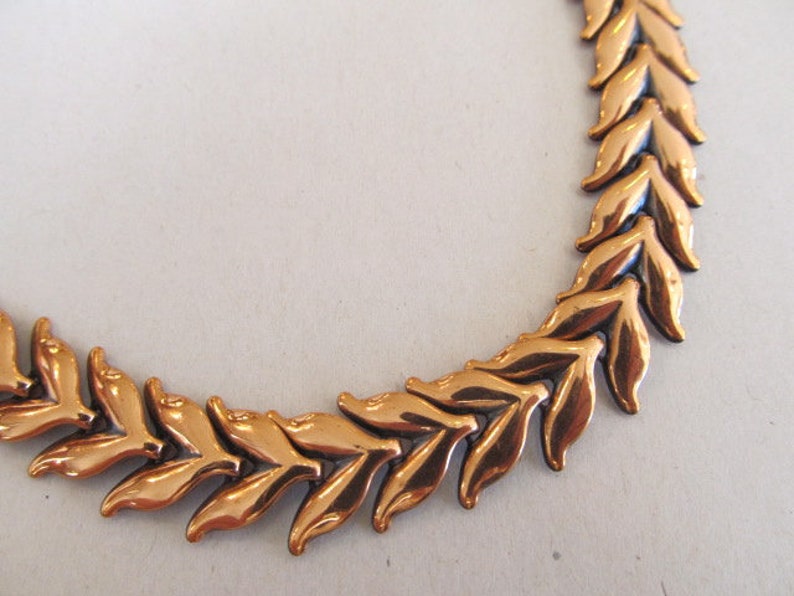Renoir Copper Leaf Necklace /& Earrings Demi Parure Set Signed