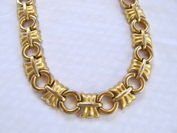 Heavy Chain Necklace Vintage Gold Plate - image 1