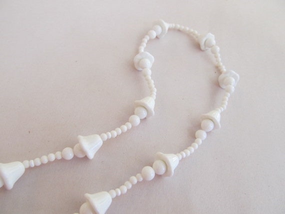 Miriam Haskell Necklace White Beads Long Signed - image 4