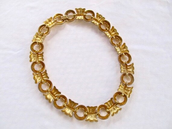 Heavy Chain Necklace Vintage Gold Plate - image 6