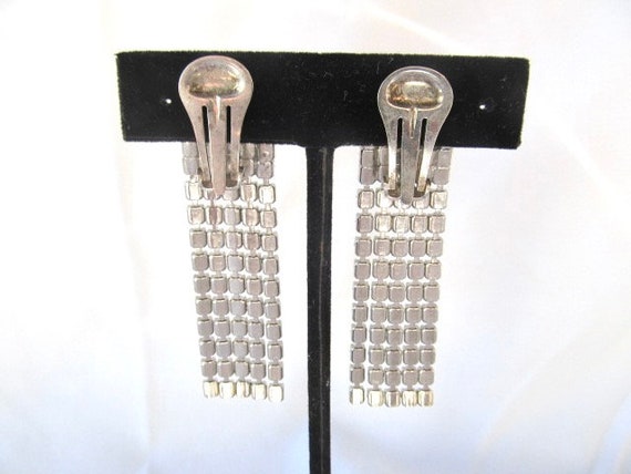 Dramatic Rhinestone Earrings Dangling Clips - image 5