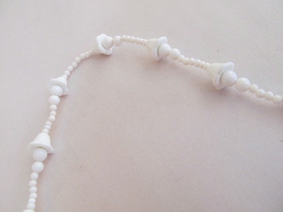 Miriam Haskell Necklace White Beads Long Signed - image 6
