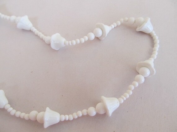 Miriam Haskell Necklace White Beads Long Signed - image 3