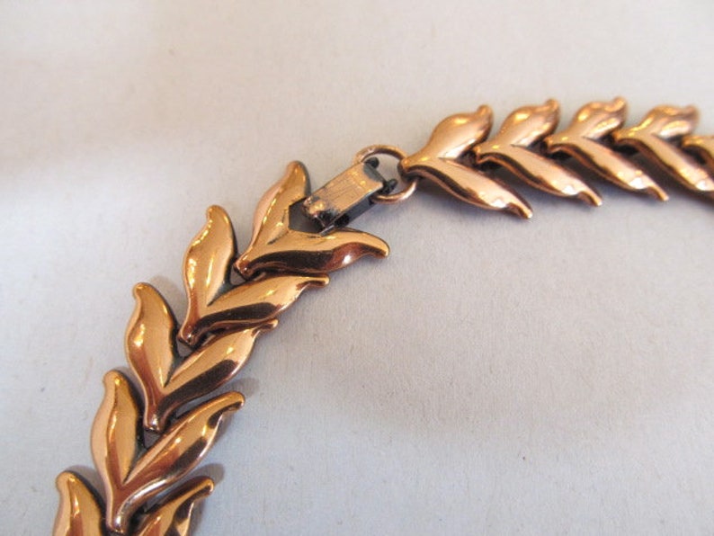 Renoir Copper Leaf Necklace /& Earrings Demi Parure Set Signed