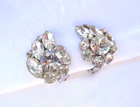 Juliana D&E Earrings Clear Rhinestone Clips
