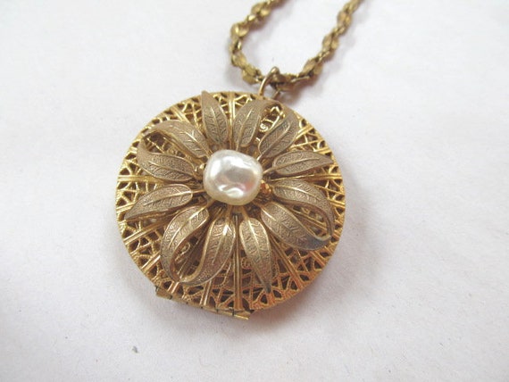 Miriam Haskell Locket with Baroque Pearl & Miriam