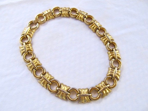 Heavy Chain Necklace Vintage Gold Plate - image 2