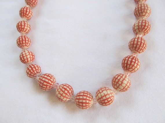 Vassar Original Lucite Bead Necklace Orange
