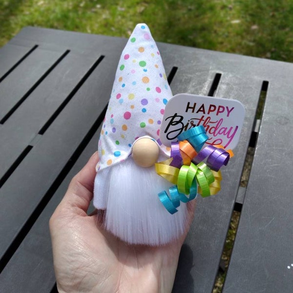 Birthday Gnome, mini birthday gnome, happy birthday gnome