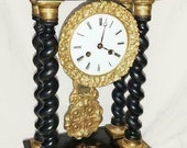 antique french columns mantel clock Japy Freres portico clock with pendulum 1820 - 1840