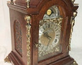 big vintage mantle bracket shelf carriage pendulum ckock moonphase moondial Warmink John Smith London