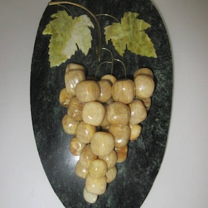 rare stone relief mural carved minerals Aventurin Serpentin Russia Ministry of Geology of the USSR grapes