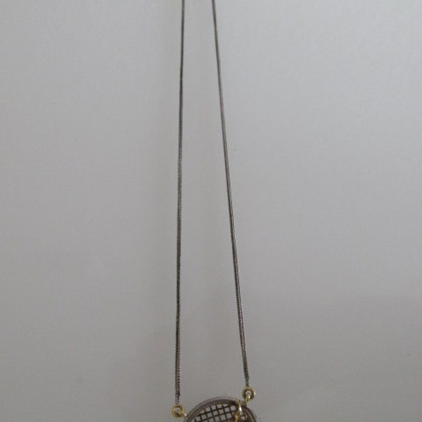 925 silber/gold 750 Kette Halskette Tennis Tennisschläger Diamant Brillant NEU