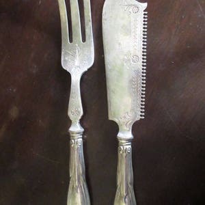 museales antikes Historismus FISCHVORLEGEBESTECK Silber &quot;Boll&quot; Fischbesteck