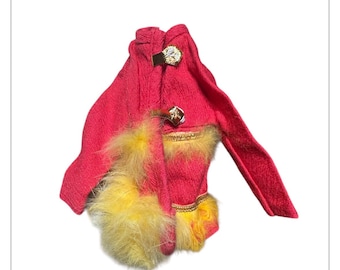 Vintage 1970s Barbie Fur Sighted Jacket Red Fur Barbie Jacket
