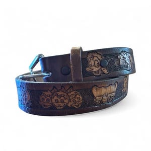 Vintage 1950s Unisex Child Walt Disney Hand Tooled Leather Western Mickey Belt Vintage 1950s Children main image 3
