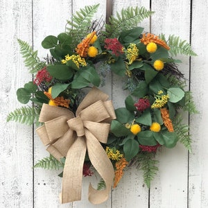 Everyday Wreath for Front Door, Greenery Wreath, Spring Wreath, Summer Door Decor, Front Door Wreath