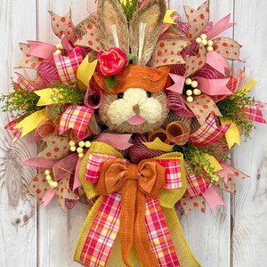 Bunny Wreath for Front Door, Easter Wreath, Easter Bunny Wreath, Spring Door, Bunny Wreath, Rabbit Wreath, Easter Decor,  Bunny Decor