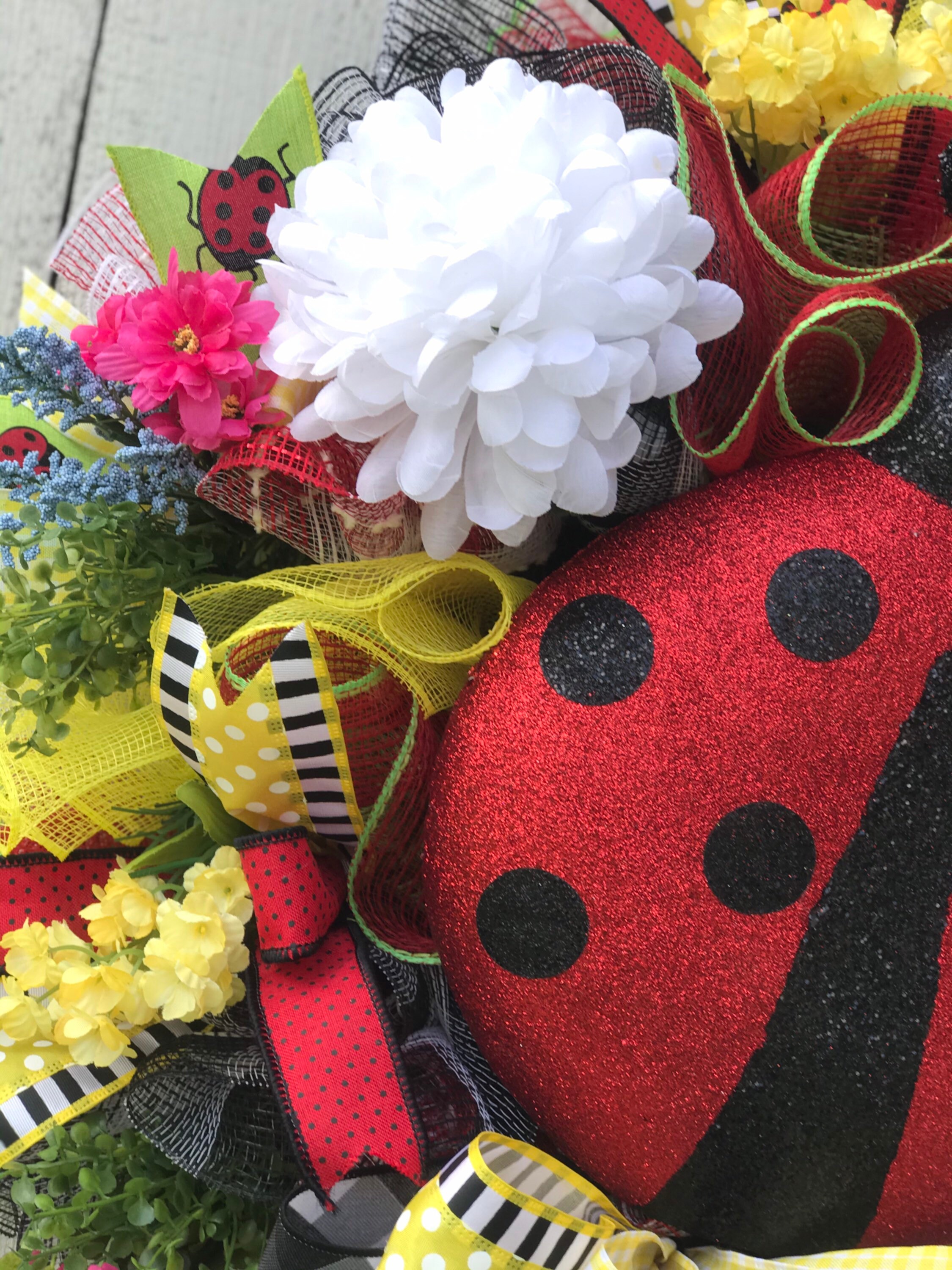 Couronne de coccinelle, coccinelle, couronne de printemps, couronne Couronne de coccinelle, coccinelle, couronne de printemps, couronne