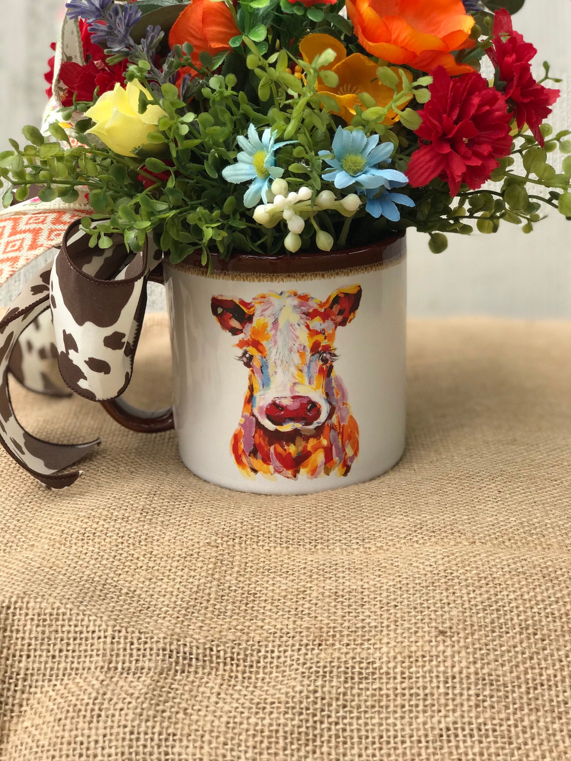 Cow Decor Centerpiece 𝐟𝐨𝐫 Home Summer Centerpiece Mug Decor Etsy New Zealand