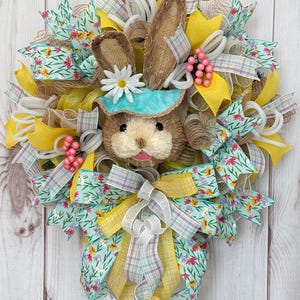 Bunny Wreath for Front Door, Easter Wreath, Easter Bunny Wreath, Spring Door, Bunny Wreath, Rabbit Wreath, Easter Decor,  Bunny Decor