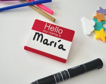 Dry erase Name Tag Badge with Magnetic Backing, Nurse Teacher Doctor Name Tag
