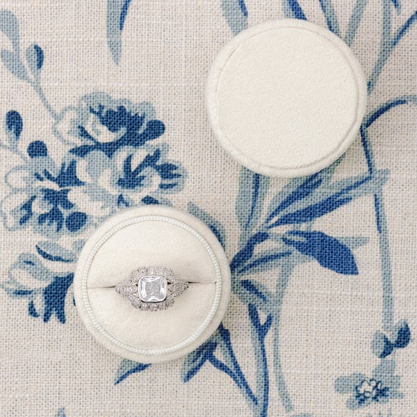 White Round Box for Ring Etsy