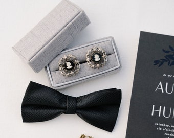 Linen Rectangle Ring Box, Wedding Ring Box, Jewelry Box, Wedding Styling Flatlay, Linen Rectangle Engagement Ring Box, Cuff Link Box
