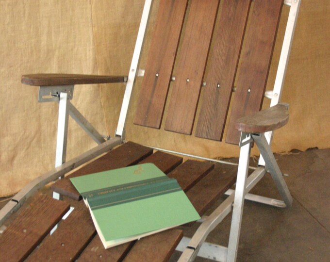 Vintage Aluminum and Redwood Chaise Loungeshipping Etsy