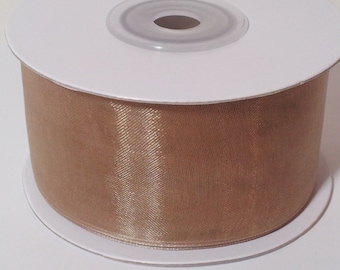 Sheer Organza Ribbon - Toffee - 25 Yards