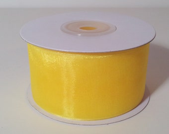 Sheer Organza Ribbon - Canary - 25 Yards