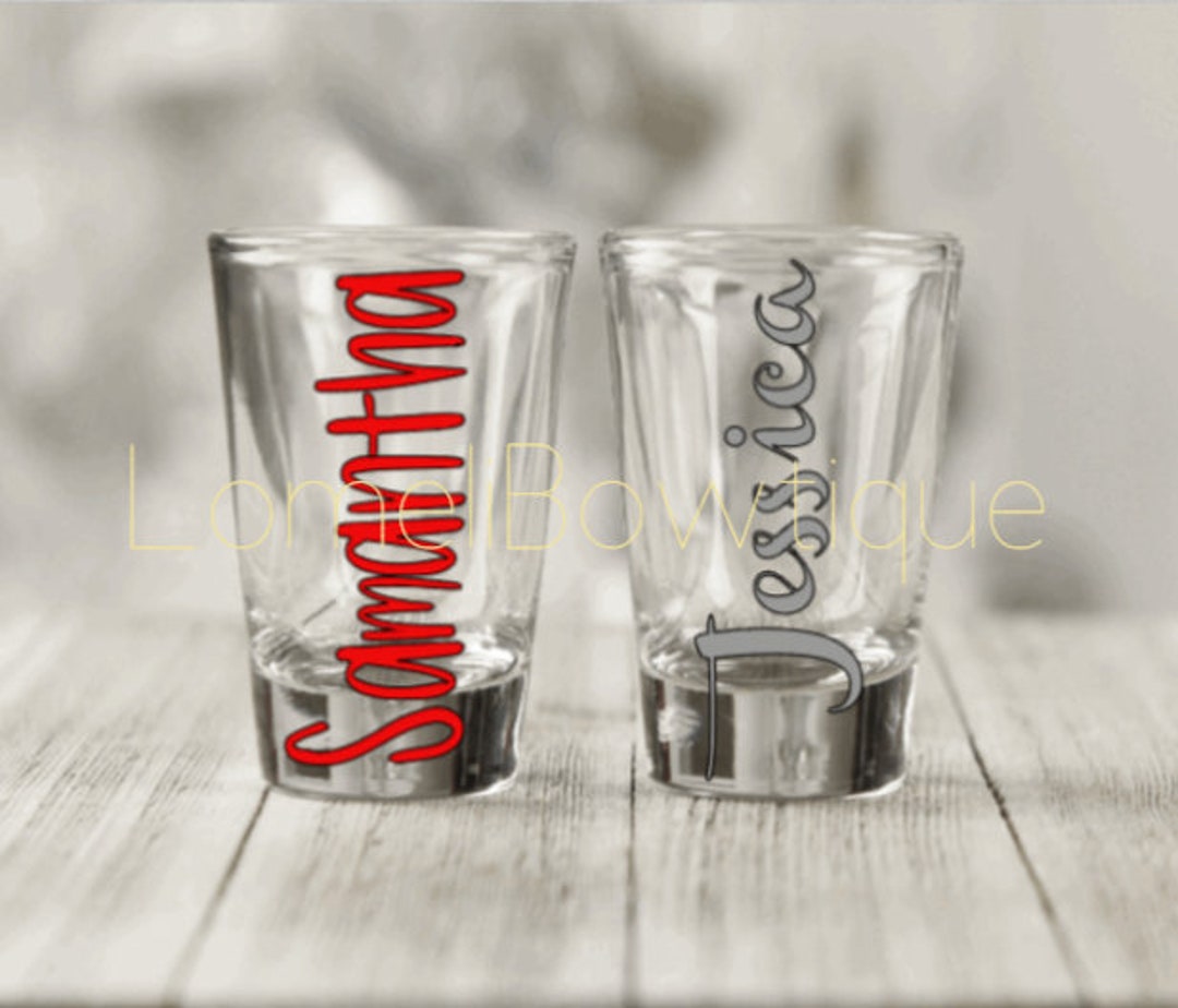 Personalized Shot Glass. Bachelorette Party. Engagement. Etsy
