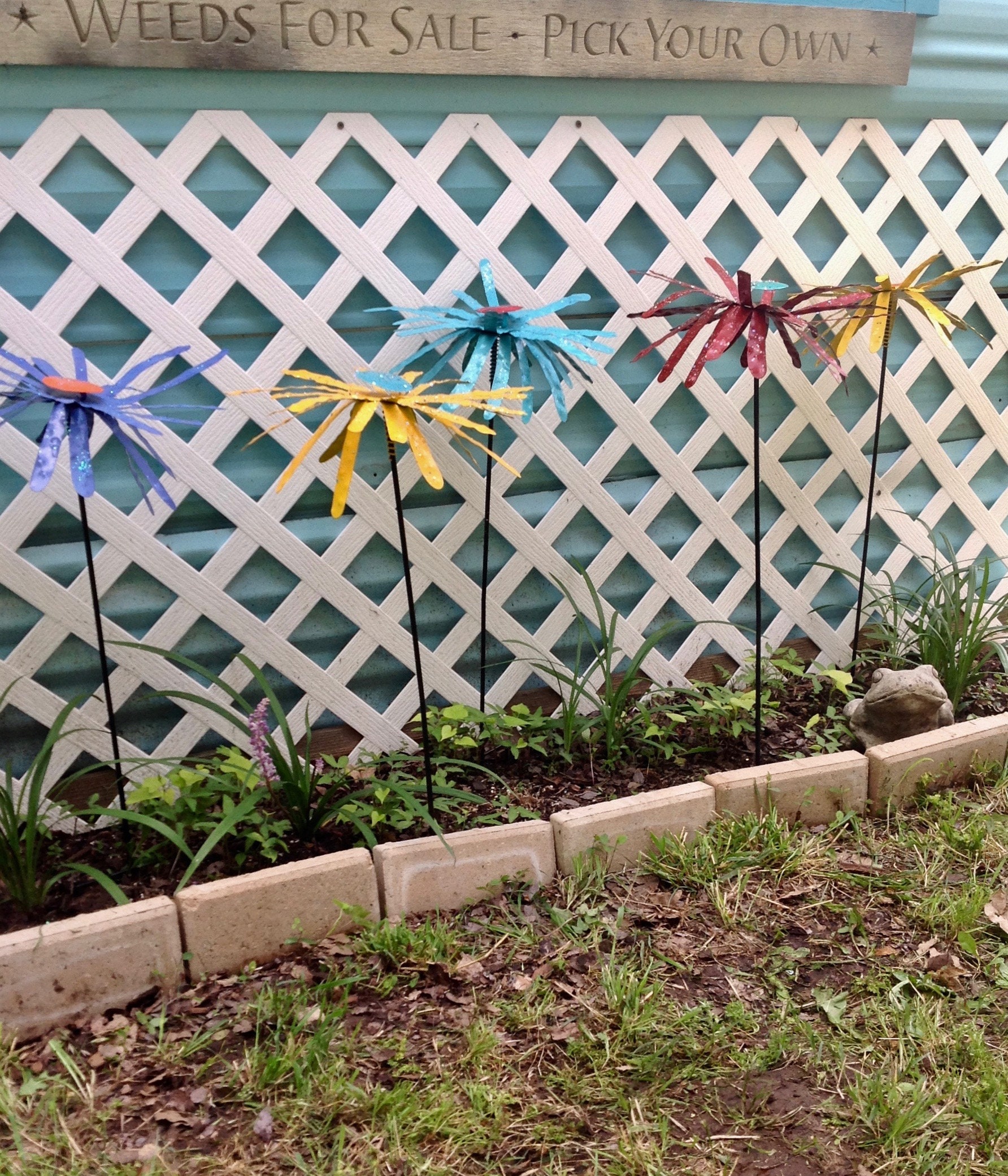 Flores en una estaca de jardín de primavera 30 alto | Etsy