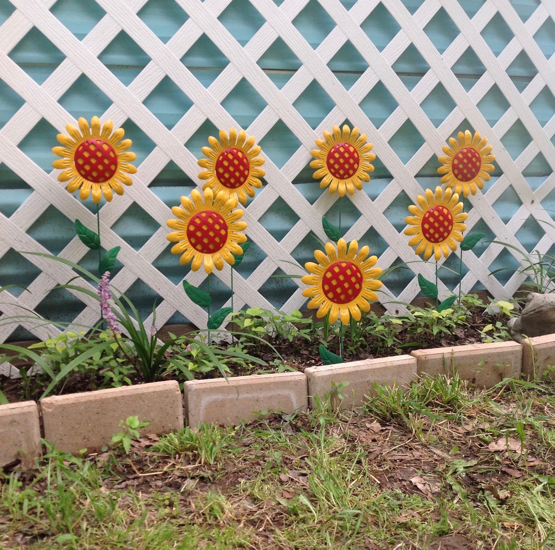 Colorido jardín girasol estaca caléndula & rojo estacas de | Etsy