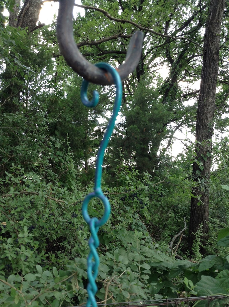Turquoise Celestial Garden Ornament Metal Sun Face Wind Chime Metal Yard Art