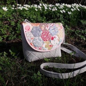 Hexagon Summer Bag, English Paper Piecing, Quilting Sewing pattern, Downloadable PDF  Digital