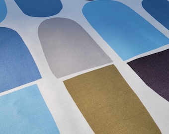 Marimekko abstract designer cotton fabric Jätski, Scandinavian large scale upholstery canvas