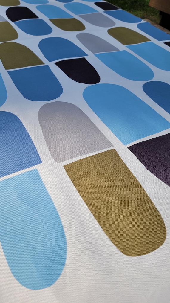 Marimekko abstract designer cotton fabric Jätski, Scandinavian large scale upholstery canvas