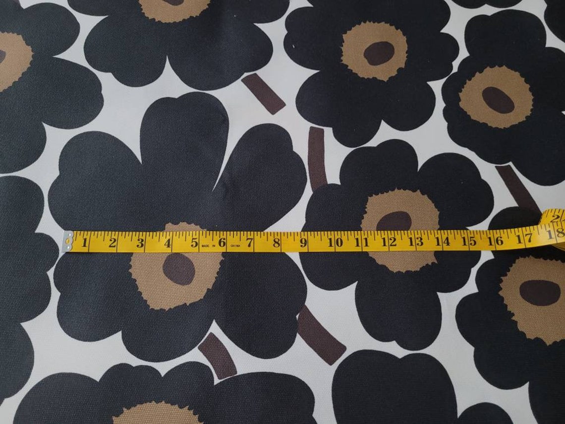 Marimekko Acrylic Coated Cotton Fabric Pieni Unikko in Black Etsy
